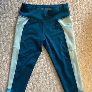 Teal and Light Blue Kids Leggings